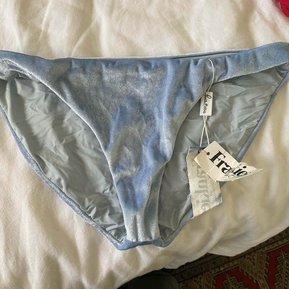 Frankie's Bikinis Light Blue Shimmer Bottom